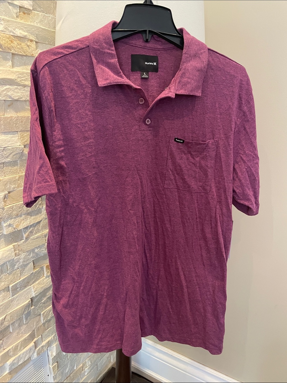 NEW Hurley Men's Plum Polo Pocket Tee